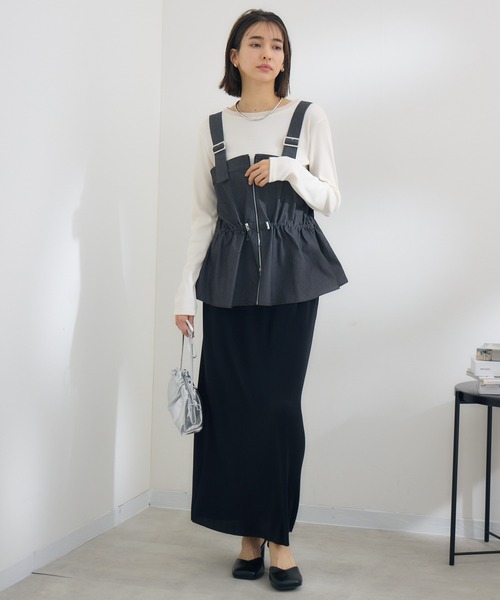 KATHARINE ROSS（キャサリンロス）の「【KATHARINE ROSS】WZIPペプラムベスト（ベスト・レディース・ブラック/ネイビー・MEDIUM）」の5枚目の写真