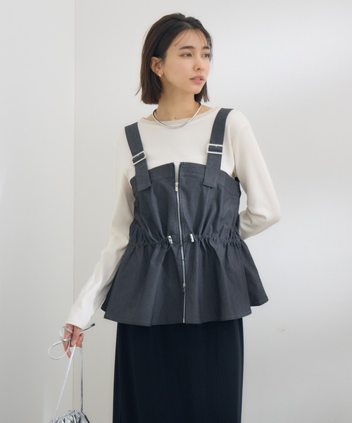 KATHARINE ROSS（キャサリンロス）の「【KATHARINE ROSS】WZIPペプラムベスト（ベスト・レディース・ブラック/ネイビー・MEDIUM）」の10枚目の写真