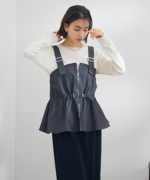 KATHARINE ROSS（キャサリンロス）の「【KATHARINE ROSS】WZIPペプラムベスト（ベスト・レディース・ブラック/ネイビー・MEDIUM）」の11枚目の写真
