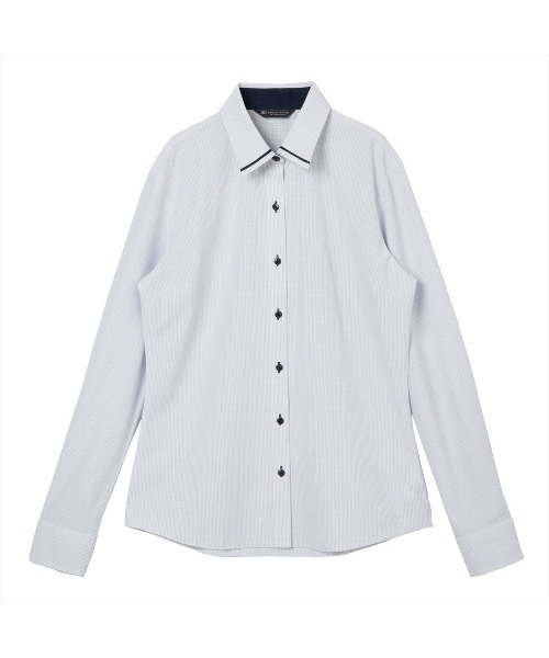 TOKYO SHIRTS(トウキョウシャツ)の「形態安定ノーアイロン レギュラー 長袖ニットビジネスワイシャツ(ビジネスシャツ・レディース・ブルー・S/M/L/LL/XL)」の1枚目の写真