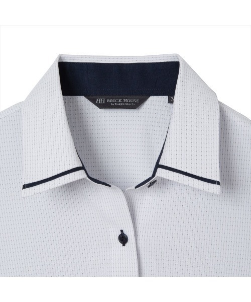 TOKYO SHIRTS(トウキョウシャツ)の「形態安定ノーアイロン レギュラー 長袖ニットビジネスワイシャツ(ビジネスシャツ・レディース・ブルー・S/M/L/LL/XL)」の3枚目の写真