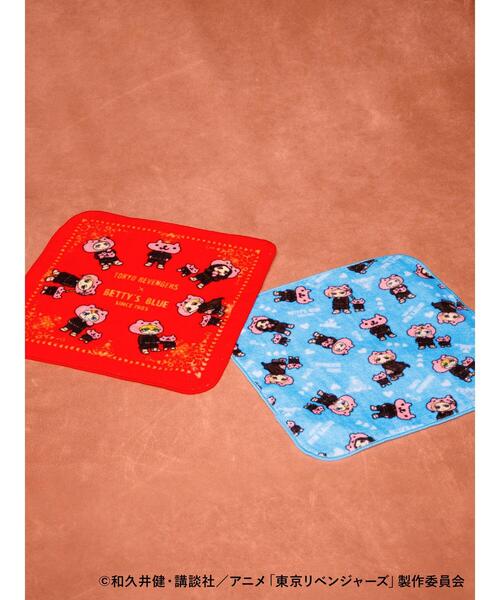 BETTY'S BLUE（べティーズブルー）の「タオルハンカチ（タオル・レディース・ブルー/レッド・F）」の4枚目の写真