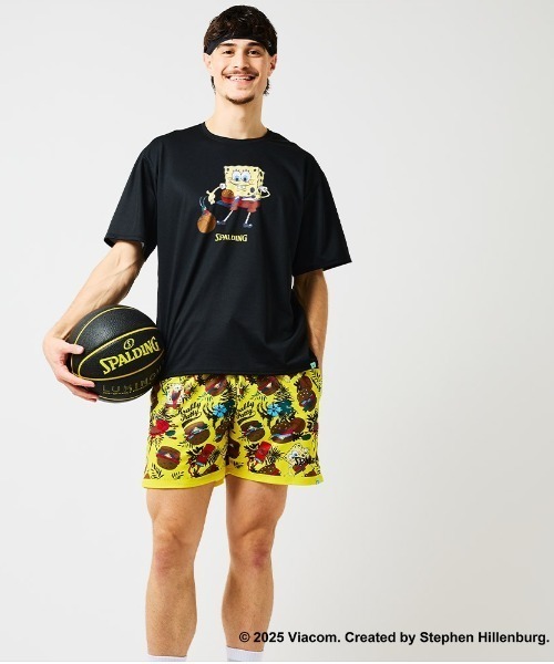 SPALDING(スポルディング)の「【SPALDING/スポルディング】Tシャツ スポンジ・ボブ クラビー パーティ/コラボ吸水速乾UVカット半袖Tシャツ(Tシャツ/カットソー・メンズ・ブラック/ホワイト・X-LARGE/LARGE/MEDIUM)」の2枚目の写真
