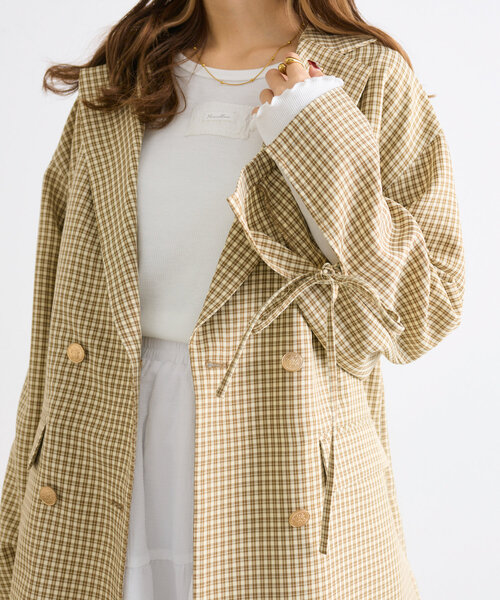 w closet(ダブルクローゼット)の「袖リボンBIGテーラードジャケット(テーラードジャケット・レディース・グレー/ベージュ/ネイビー・FREE)」の20枚目の写真