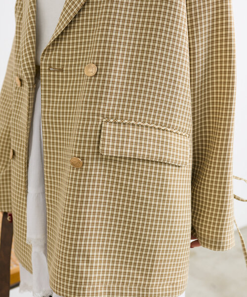 w closet(ダブルクローゼット)の「袖リボンBIGテーラードジャケット(テーラードジャケット・レディース・グレー/ベージュ/ネイビー・FREE)」の22枚目の写真