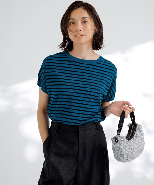23区 L(ニジュウサンクオオキイサイズ)の「【新色追加/洗える】レーヨンポリエステルストレッチ プルオーバー ニット(ニット/セーター・レディース・ネイビー系/ベージュ系1/ホワイト系/ブラック系/イエロー系/ダークグリーン系1/ベージュ系/ダークグリーン系/オレンジ系/ダークブラウン系/ベージュ系2/ピーコックグリーン系/ローズ系・44/46)」の8枚目の写真