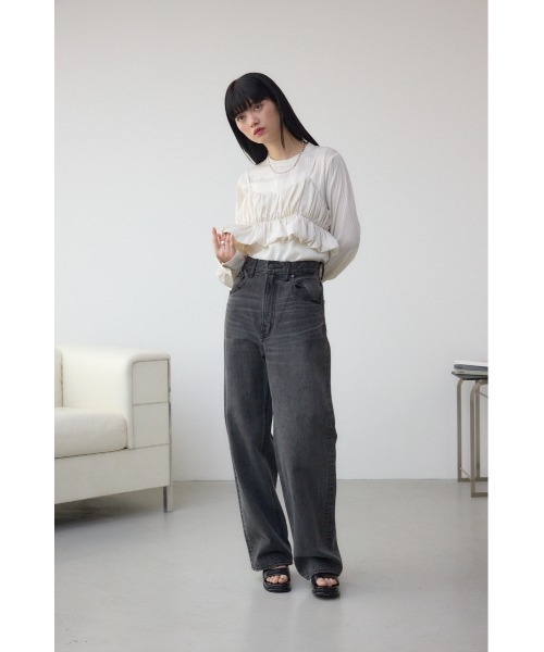 AZUL by moussy(アズールバイマウジー)の「バルーンビスチェレイヤードセットブラウス(シャツ/ブラウス・レディース・アイボリー/ブラック/ライム・FREE)」の6枚目の写真