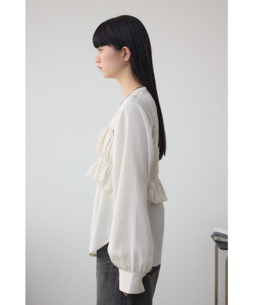 AZUL by moussy(アズールバイマウジー)の「バルーンビスチェレイヤードセットブラウス(シャツ/ブラウス・レディース・アイボリー/ブラック/ライム・FREE)」の8枚目の写真