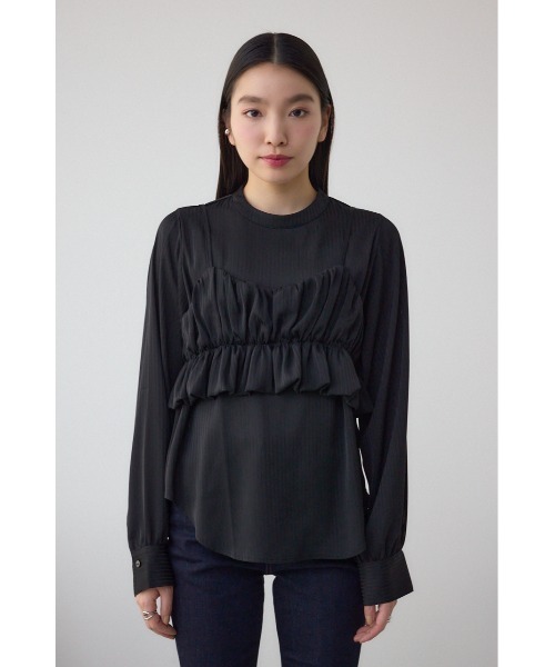 AZUL by moussy(アズールバイマウジー)の「バルーンビスチェレイヤードセットブラウス(シャツ/ブラウス・レディース・アイボリー/ブラック/ライム・FREE)」の21枚目の写真