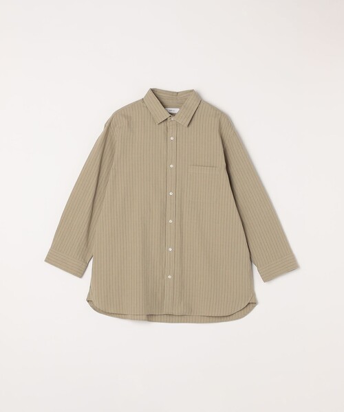 SHIPS any（シップス エニィ）の「SHIPS any:〈洗濯機可能〉コットン/リネン ストライプ ７分袖 レギュラー シャツ◇（シャツ/ブラウス・メンズ・オリーブ/ベージュ/ホワイト/ネイビー・X-LARGE/LARGE/MEDIUM/SMALL）」の13枚目の写真