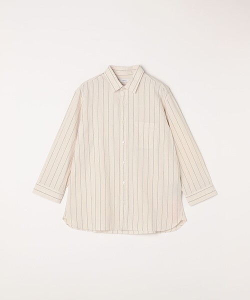 SHIPS any（シップス エニィ）の「SHIPS any:〈洗濯機可能〉コットン/リネン ストライプ ７分袖 レギュラー シャツ◇（シャツ/ブラウス・メンズ・オリーブ/ベージュ/ホワイト/ネイビー・X-LARGE/LARGE/MEDIUM/SMALL）」の22枚目の写真