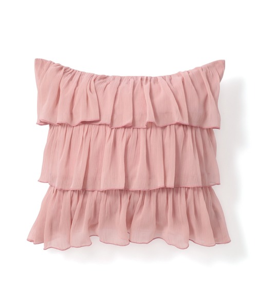 RE ARRIVAL/再入荷 セール】シフォンフリル ピンク（A 450×450 クッションカバー クッションカバー