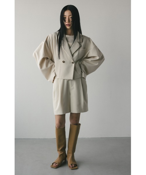 STYLEMIXER（スタイルミキサー）の「イージー2タックショートパンツ（その他パンツ・レディース・アイボリー/ブラック/イエロー・SMALL/MEDIUM）」の6枚目の写真