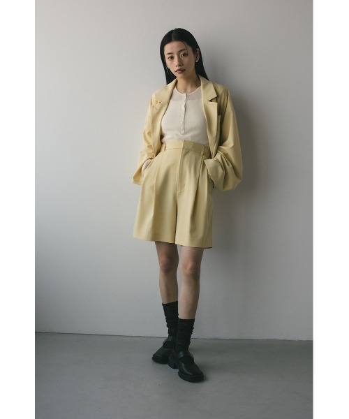 DEUX MI / タックショートパンツ ベルト付き 2タックショートパンツ [M4111] - レディース