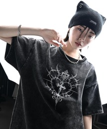 ADRER | heavy weight graphic / line stone T shirt / ヘビーウェイトグラフィック／ラインストーンTシャツ(Tシャツ/カットソー)