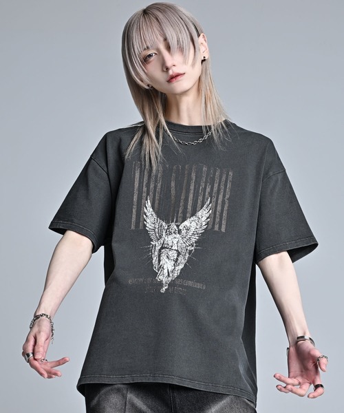 heavy weight graphic / line stone T shirt / ヘビーウェイト