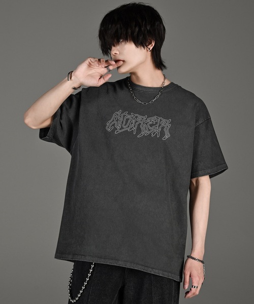 heavy weight graphic / line stone T shirt / ヘビーウェイト