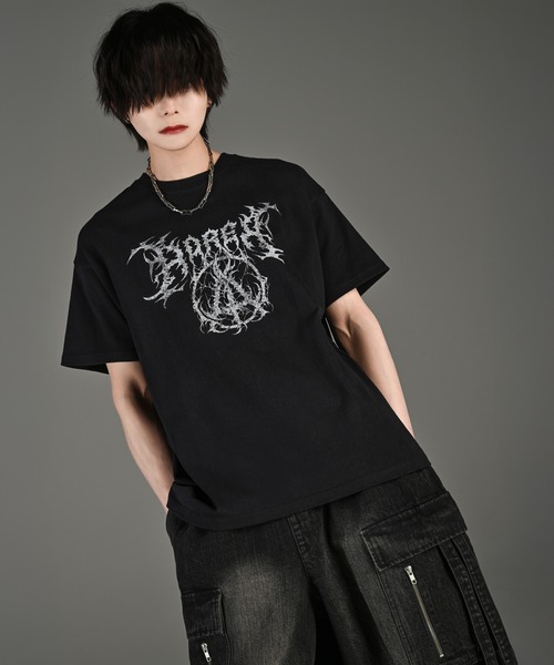 heavy weight graphic / line stone T shirt / ヘビーウェイト