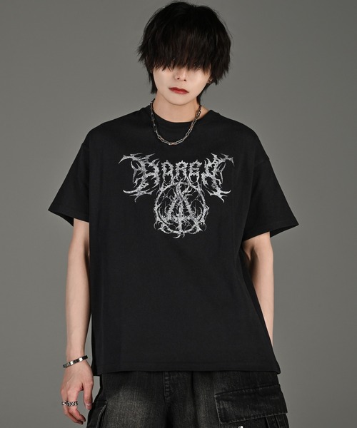 heavy weight graphic / line stone T shirt / ヘビーウェイト