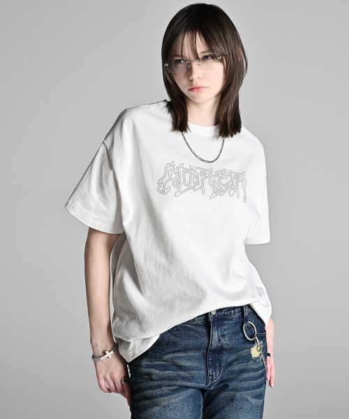 heavy weight graphic / line stone T shirt / ヘビーウェイト