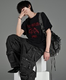 ADRER（アドラー）の「heavy weight graphic / line stone T shirt / ヘビーウェイトグラフィック／ラインストーンTシャツ（Tシャツ/カットソー）」