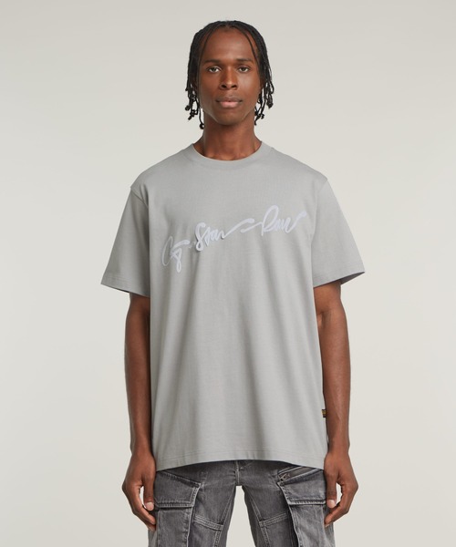 送料込★G-Star★Graphic Script Loose 半袖Tシャツ G-Star RAW｜【公式ショップ】FLOCK G-SCRIPT LOOSE T-SHIRT