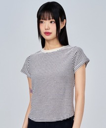 ACOVER（オコボ）の「A'GEM/9 × .kom 『ACOVER/オコボ』 Striped short sleeve t-shirt/ストライプ半袖TEE（Tシャツ/カットソー）」