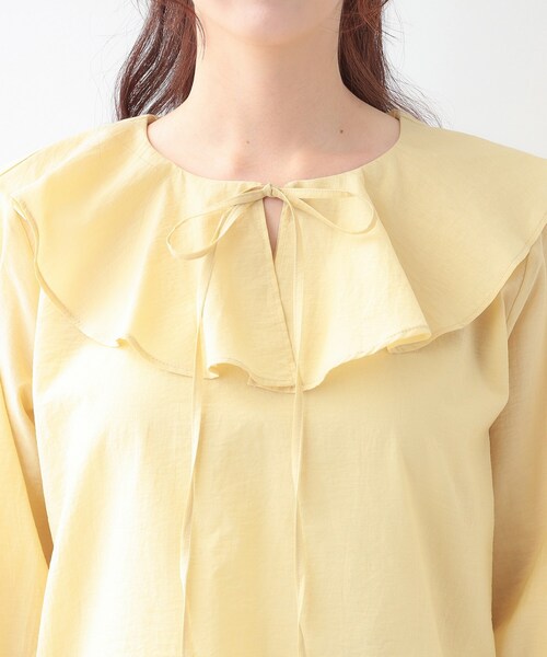 DRESKIP（ドレスキップ）の「【洗える/S-LL】甘すぎない大人のフリルブラウス（シャツ/ブラウス・レディース・イエロー系その他/ライトブルー/オフホワイト・01/02/03/04）」の19枚目の写真