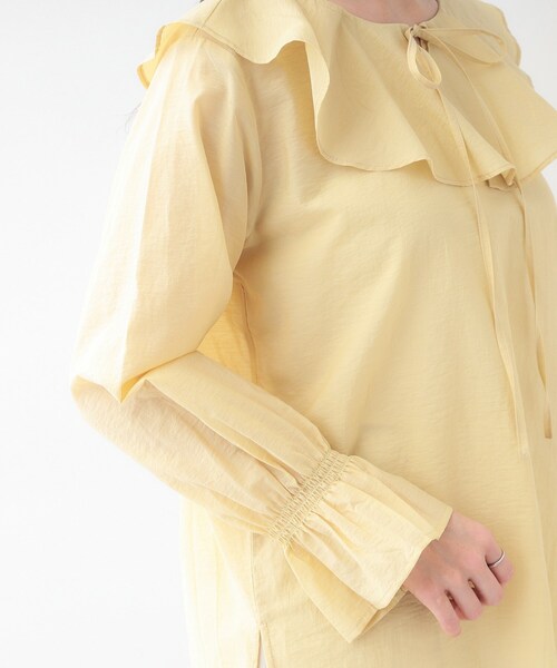 DRESKIP（ドレスキップ）の「【洗える/S-LL】甘すぎない大人のフリルブラウス（シャツ/ブラウス・レディース・イエロー系その他/ライトブルー/オフホワイト・01/02/03/04）」の20枚目の写真