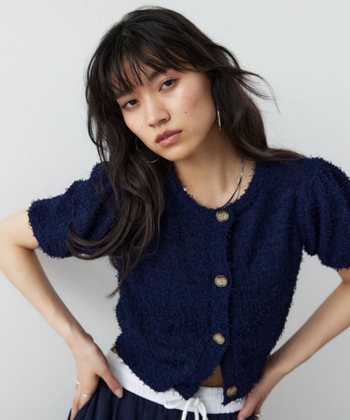 さち♡エムズグレイシー♡リボン♡パフスリーブ♡ボレ♡カーディガン エムズグレイシー カーディガン通販 | 中古ブランド古着 | ビー