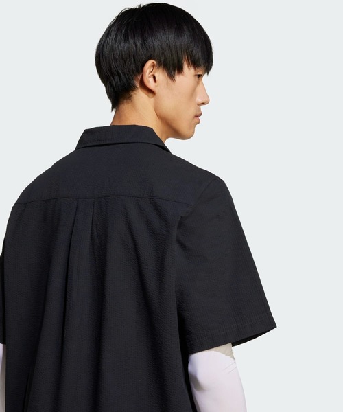 adidas 日本代表 サッカーシャツ ブラック　Sサイズ　非売品 セール】エッセンシャルズ シアサッカー半袖シャツ / アディダス