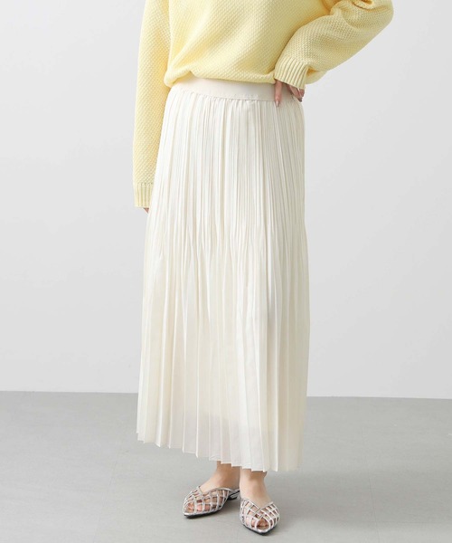 Gready Brilliant（グレディブリリアン）の「シアースラブプリーツスカート（スカート・レディース・アイボリー/チャコールグレー・FREE）」の17枚目の写真
