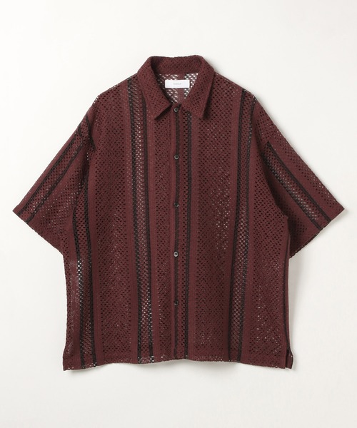 RAGEBLUE(レイジブルー)の「ルーズメッシュ柄シャツ(シャツ/ブラウス・メンズ・ブルー/ブラック/ホワイト/レッド・MEDIUM/LARGE)」の4枚目の写真