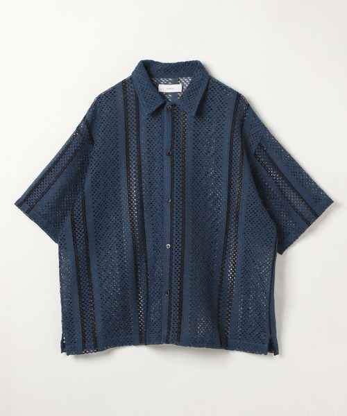 RAGEBLUE(レイジブルー)の「ルーズメッシュ柄シャツ(シャツ/ブラウス・メンズ・ブルー/ブラック/ホワイト/レッド・MEDIUM/LARGE)」の2枚目の写真