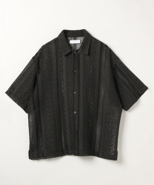 RAGEBLUE(レイジブルー)の「ルーズメッシュ柄シャツ(シャツ/ブラウス・メンズ・ブルー/ブラック/ホワイト/レッド・MEDIUM/LARGE)」の1枚目の写真