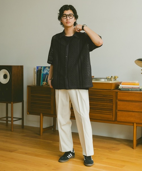 RAGEBLUE(レイジブルー)の「ルーズメッシュ柄シャツ(シャツ/ブラウス・メンズ・ブルー/ブラック/ホワイト/レッド・MEDIUM/LARGE)」の9枚目の写真