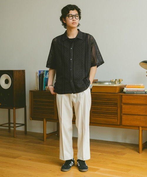 RAGEBLUE(レイジブルー)の「ルーズメッシュ柄シャツ(シャツ/ブラウス・メンズ・ブルー/ブラック/ホワイト/レッド・MEDIUM/LARGE)」の10枚目の写真