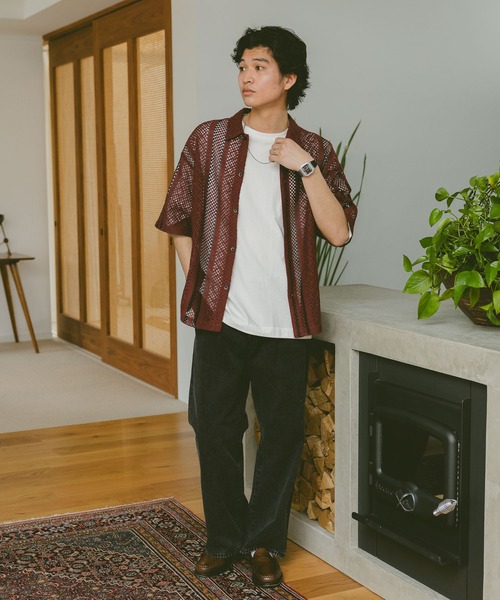 RAGEBLUE(レイジブルー)の「ルーズメッシュ柄シャツ(シャツ/ブラウス・メンズ・ブルー/ブラック/ホワイト/レッド・MEDIUM/LARGE)」の22枚目の写真