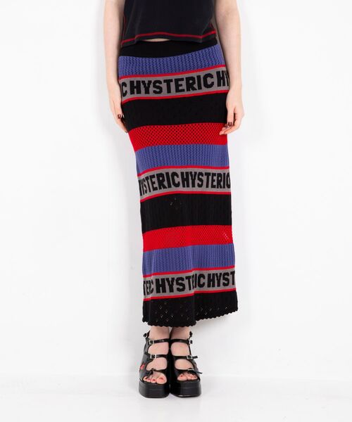 HYSTERIC GLAMOUR（ヒステリックグラマー）の「LOGOボーダー スカート（スカート・レディース・ブラック/マルチ・FREE）」の3枚目の写真