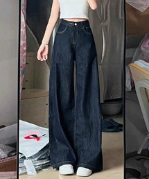 ワイドフレアデニムパンツ