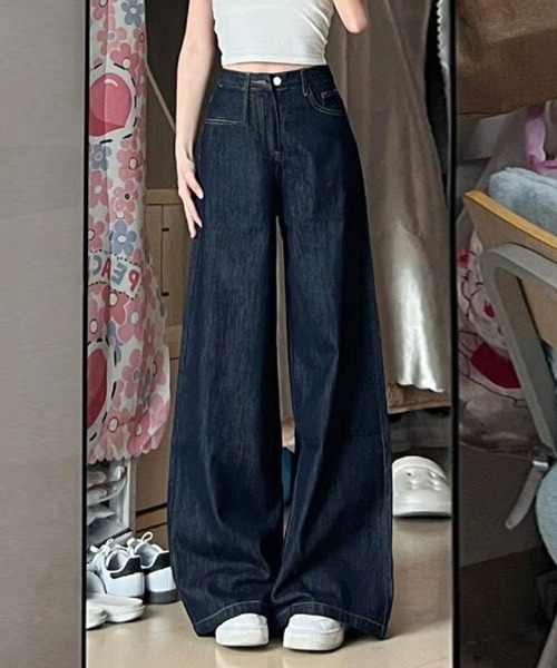 REBALANCE(リバランス)の「ワイドフレアデニムパンツ(デニムパンツ・レディース・A・MEDIUM/LARGE/X-LARGE)」の6枚目の写真