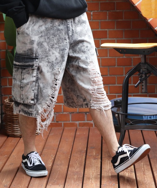 ８(eight)（エイト）の「クラッシュカーゴショーツ（カーゴパンツ・メンズ・グレー/ブラック・MEDIUM/LARGE）」の13枚目の写真