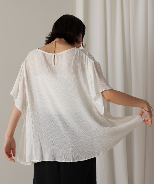 Bou Jeloud（ブージュルード）の「レーヨンクレープフレアスリーブブラウス（シャツ/ブラウス・レディース・ブラック/オフホワイト/イエロー・38）」の10枚目の写真