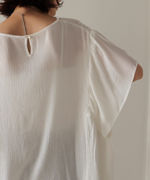 Bou Jeloud（ブージュルード）の「レーヨンクレープフレアスリーブブラウス（シャツ/ブラウス・レディース・ブラック/オフホワイト/イエロー・38）」の13枚目の写真