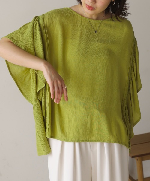 Bou Jeloud（ブージュルード）の「レーヨンクレープフレアスリーブブラウス（シャツ/ブラウス・レディース・ブラック/オフホワイト/イエロー・38）」の15枚目の写真