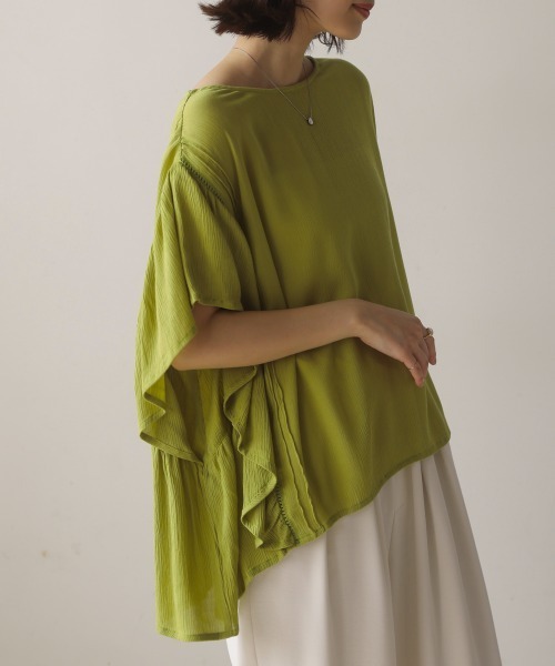 Bou Jeloud（ブージュルード）の「レーヨンクレープフレアスリーブブラウス（シャツ/ブラウス・レディース・ブラック/オフホワイト/イエロー・38）」の21枚目の写真