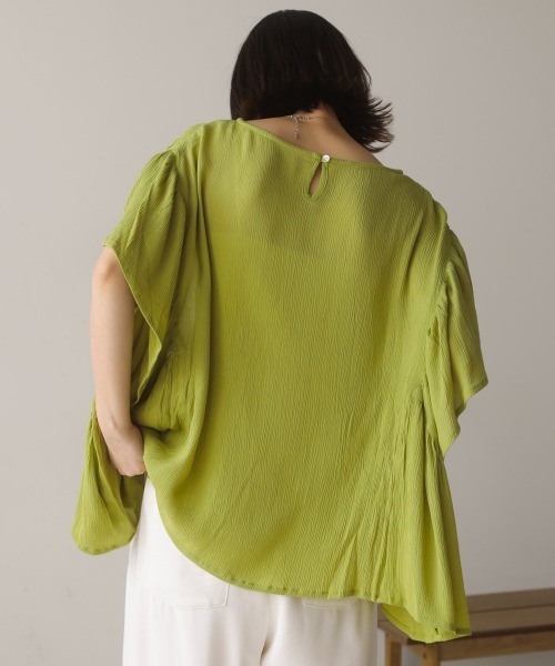 Bou Jeloud（ブージュルード）の「レーヨンクレープフレアスリーブブラウス（シャツ/ブラウス・レディース・ブラック/オフホワイト/イエロー・38）」の22枚目の写真