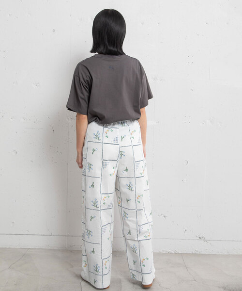 POU DOU DOU（プードゥドゥ）の「ステッチプリントイージーパンツ（その他パンツ・レディース・オフホワイト/ダークグレー・M）」の10枚目の写真