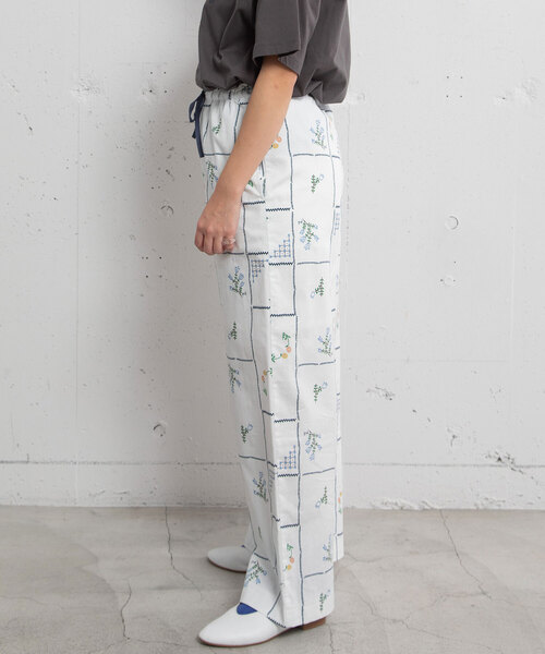 POU DOU DOU（プードゥドゥ）の「ステッチプリントイージーパンツ（その他パンツ・レディース・オフホワイト/ダークグレー・M）」の13枚目の写真