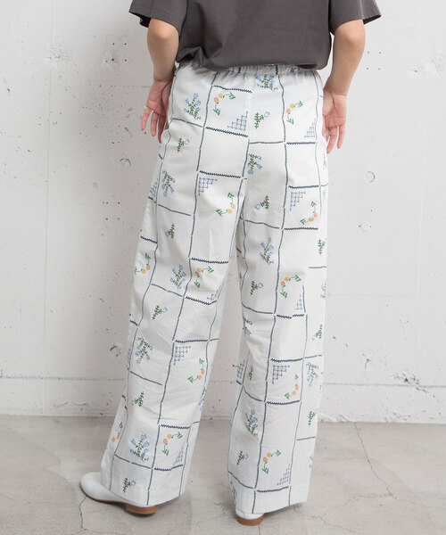POU DOU DOU（プードゥドゥ）の「ステッチプリントイージーパンツ（その他パンツ・レディース・オフホワイト/ダークグレー・M）」の14枚目の写真